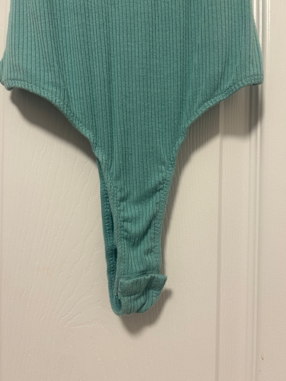 Mint Ribbed Tank Bodysuit - Picture 3 of 6